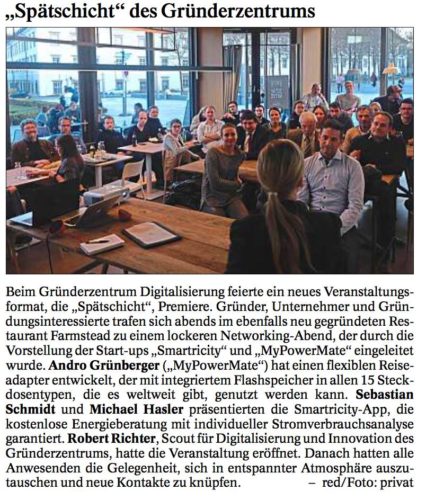 "Spätschicht" des Gründerzentrums