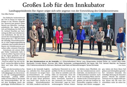 Großes Lob für den Innkubator