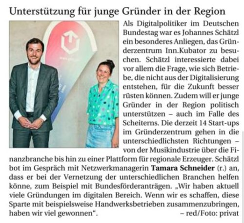 Unterstützung für junge Gründer in der Region