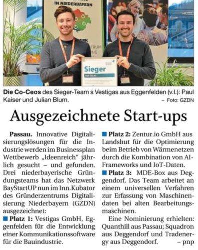 Ausgezeichnete Start-ups