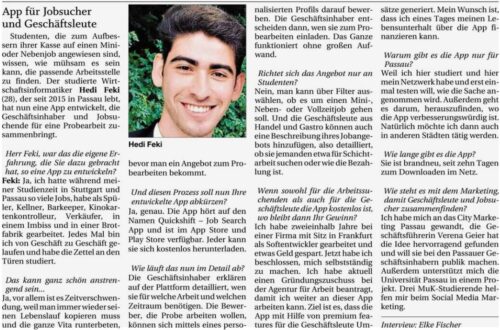 App für Jobsucher und Geschäftsleute