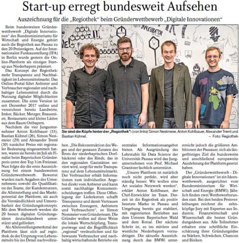 Start-up erregt bundesweit Aufsehen